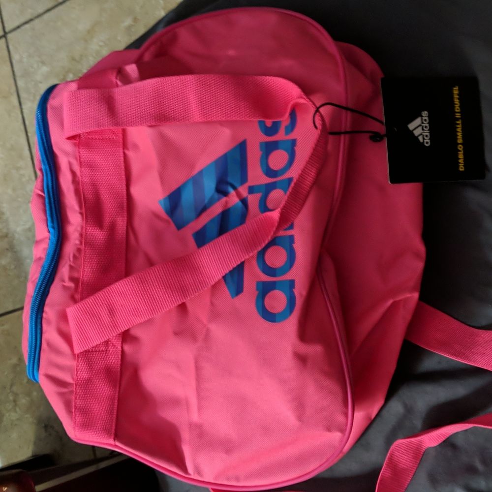 Pink duffle bag